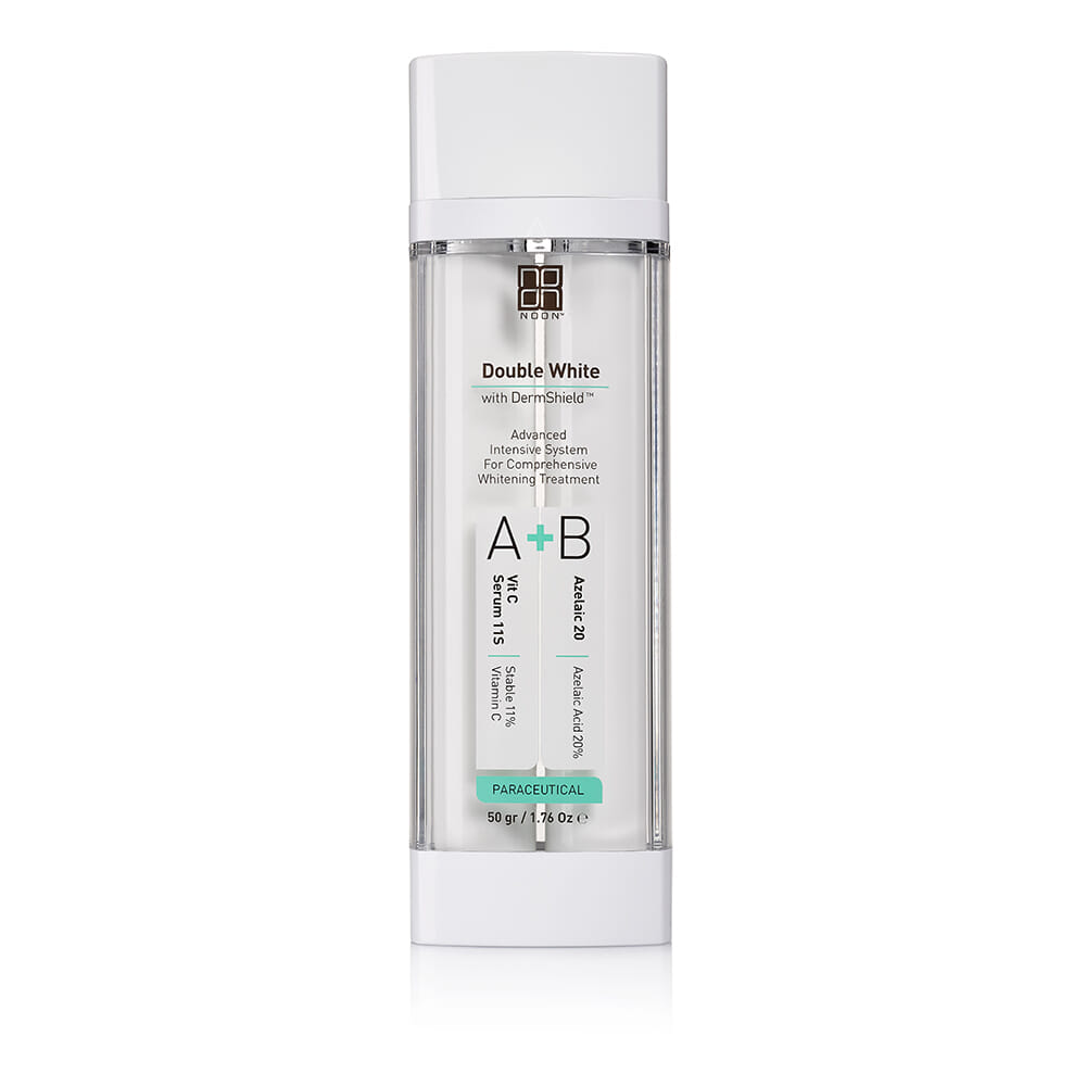 Noon Aesthetics Double White, pigmentering, lysner, azelainsyre, C-Vitamin, Oslo, forebygger 