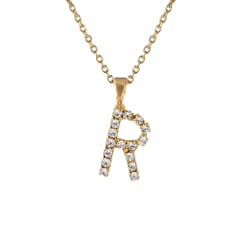 Caroline Svedbom Letter Necklace Crystal R smykker halskjede håndlaget bokstav anheng letter charm