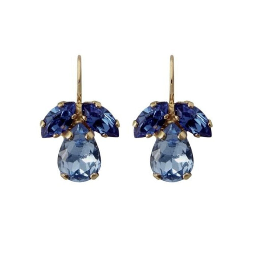 Petite Timo Earrings Gold Denim Blue Combo