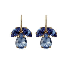 Petite Timo Earrings Gold Denim Blue Combo
