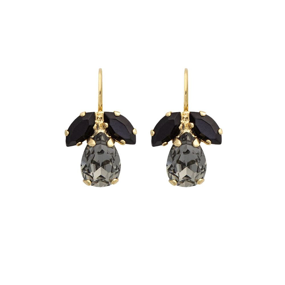 Caroline Svedbom Petite Timo Earrings Gold Black Diamond Jet