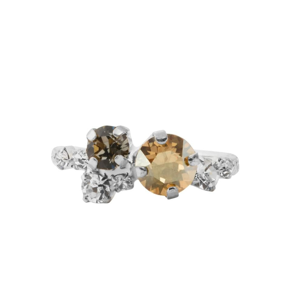 Caroline Svedbom Stardust Ring Rhodium Black Golden Combo