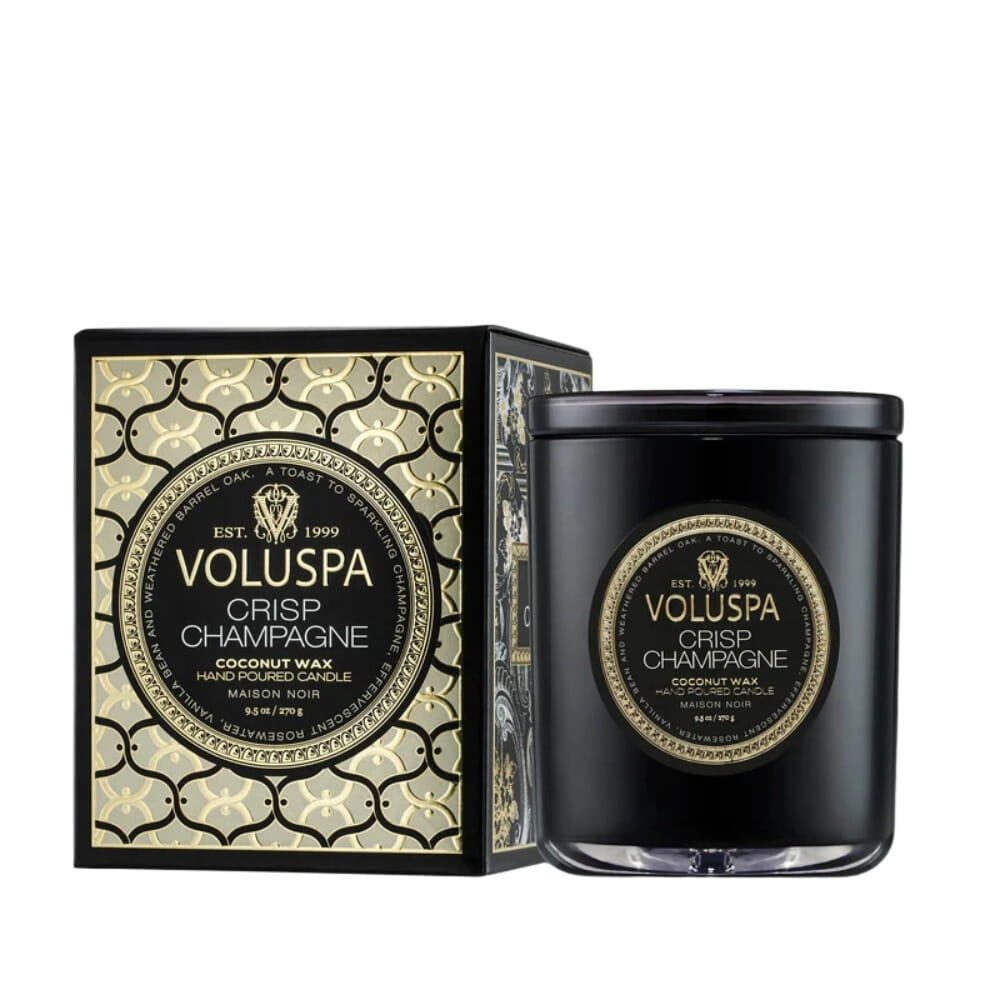 Voluspa Crisp Champagne Boxed Candle 270 g, duftlys, håndlaget, interiør, dekor, god lukt