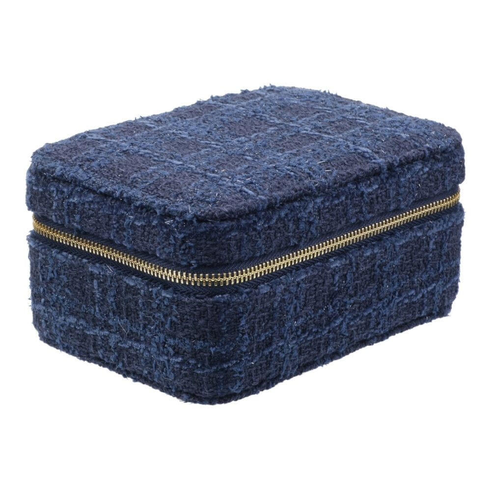 Dark Jewellery Box Dark Navy Blue Tweed