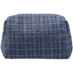 Dark Large Make-Up Pouch Grisalle Blue Tweed