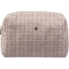 Dark Large Make-Up Pouch Warm Taupe Tweed