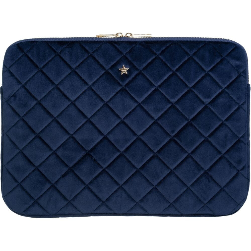 Dark Mac Cover Navy Blue Velvet Quilted