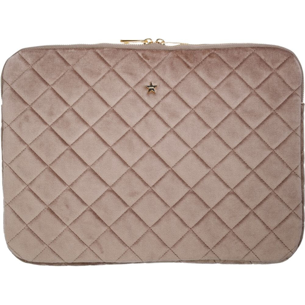 Dark Mac Cover Warm Taupe Velvet Quilted