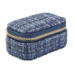 Dark Micro Jewellery Box Grisalle Blue Tweed