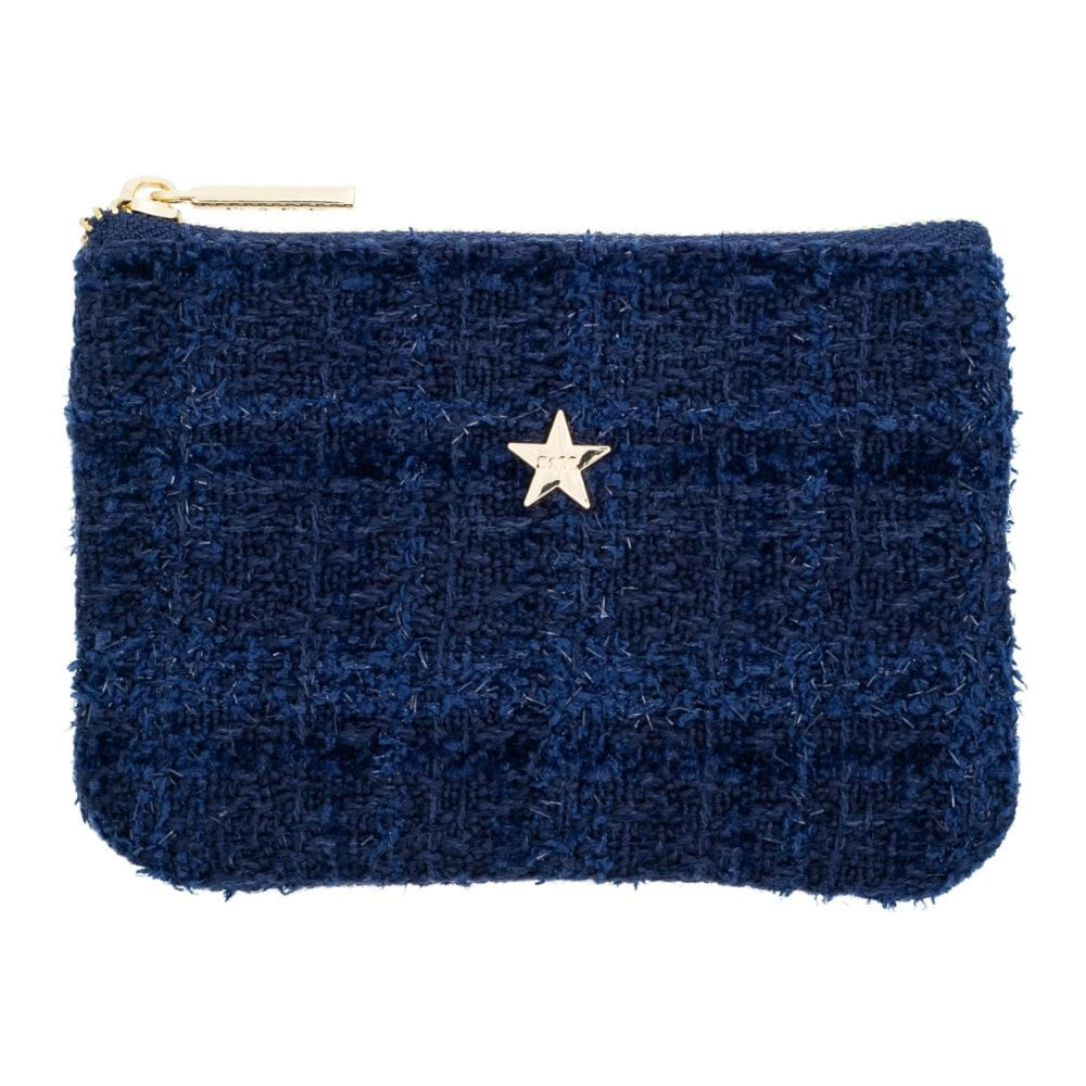 Dark Mini Pouch Dark Navy Blue Tweed