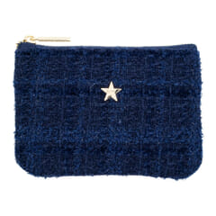 Dark Mini Pouch Dark Navy Blue Tweed