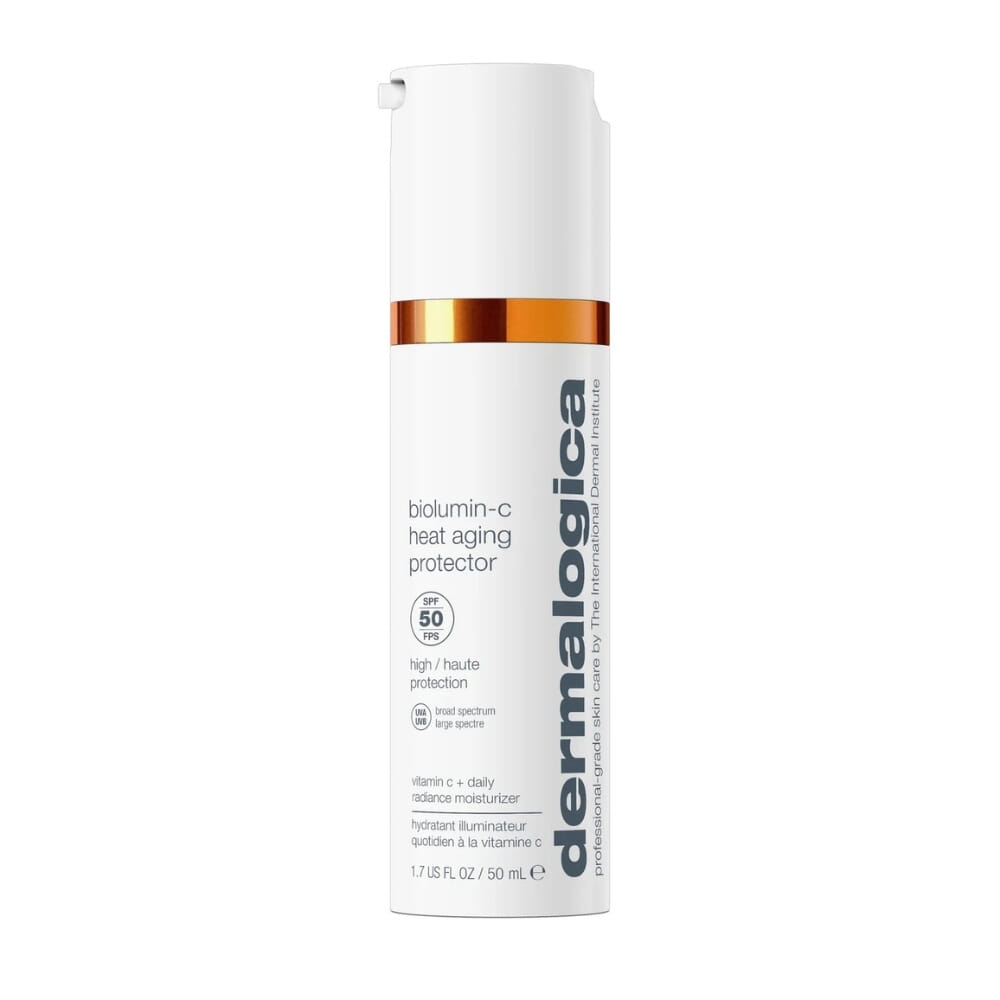 Dermalogica Biolumin-C Heat Aging Protector SPF50, Sol, solskydd, krem, beskyttelse, hev, glød, c vitamin, pigment, Oslo, Beths, fukt, dagkrem
