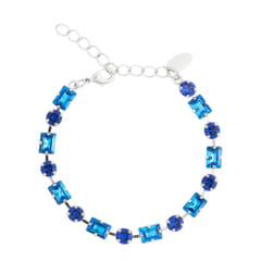 Diora Statement Bracelet Rhodium Blue Combo