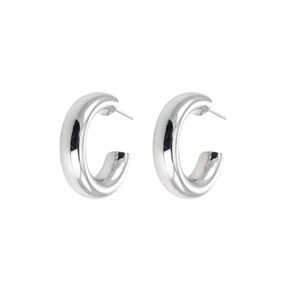 Emilia Medium Chunky Hoops Silver