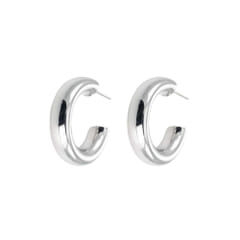 Emilia Medium Chunky Hoops Silver