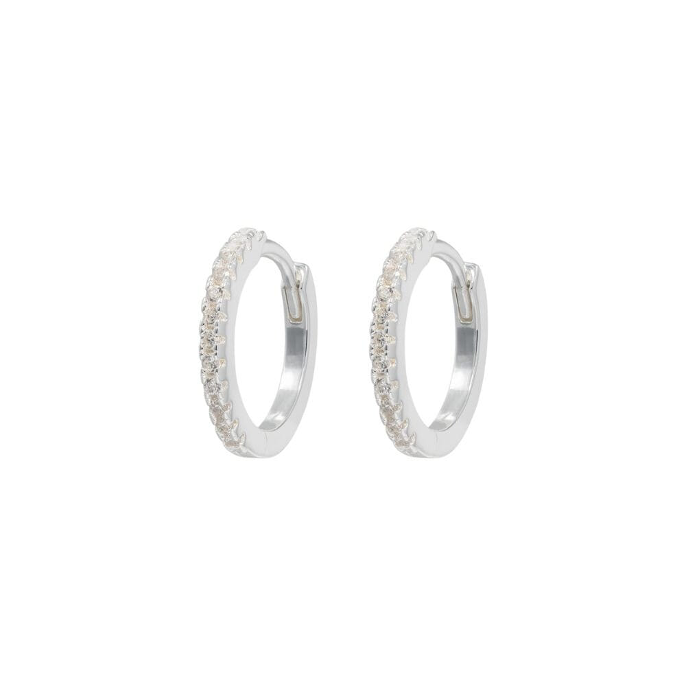 Emilia Medium Hoops Silver White