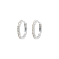 Emilia Medium Hoops Silver White