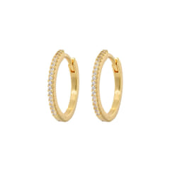 Emilia Medium Slim Hoops White