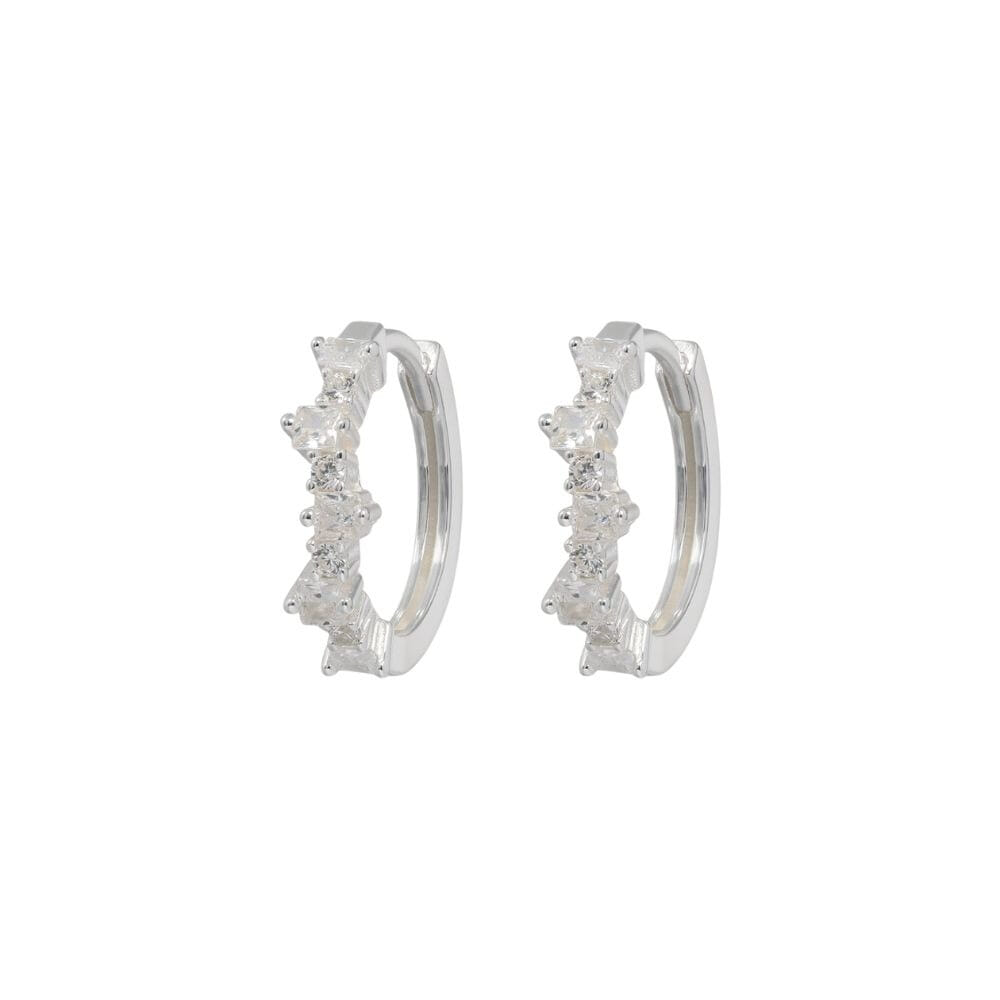 Emilia Mixed Medium Hoops Silver