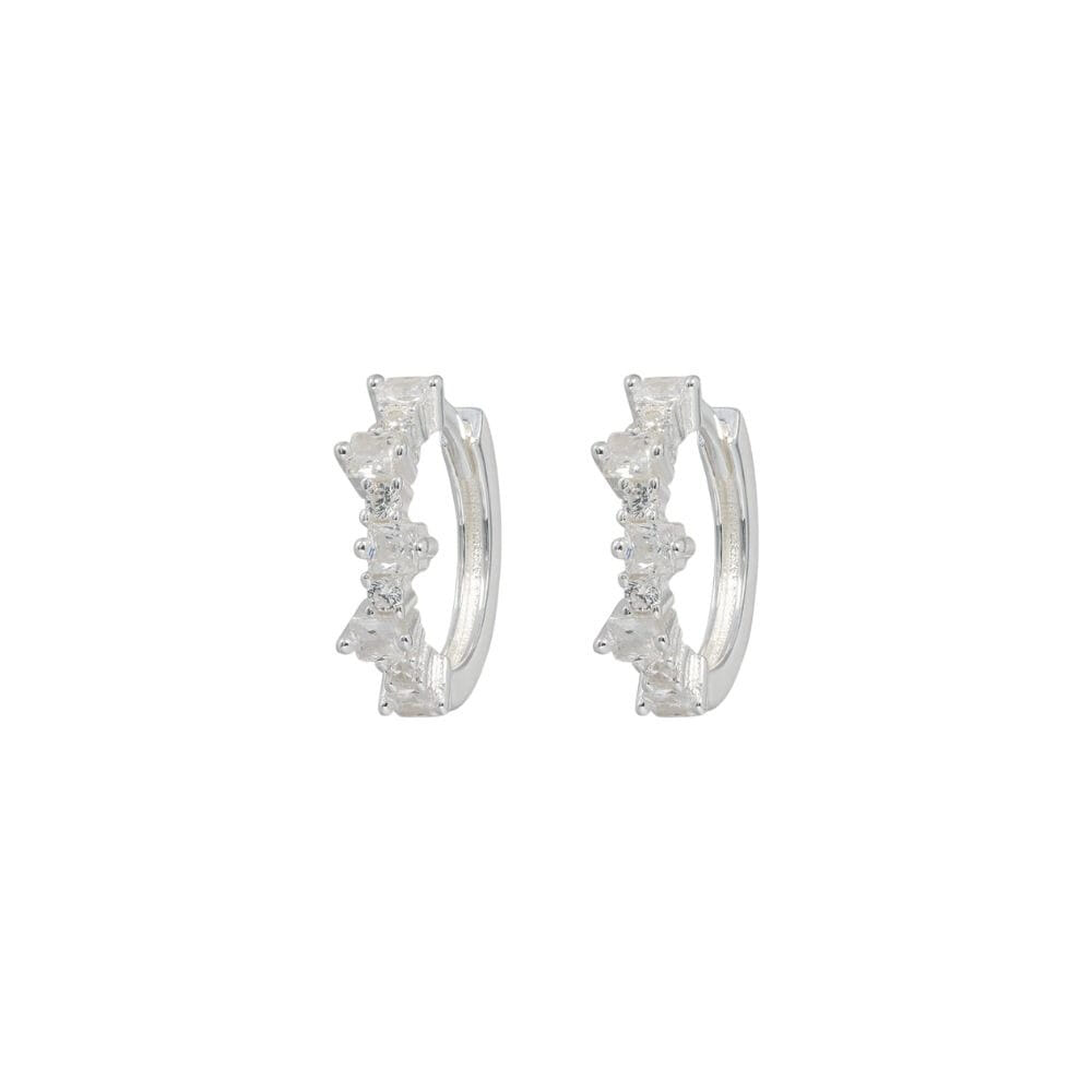 Emilia Mixed Small Hoops Silver