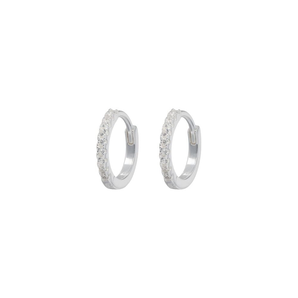 Emilia Small Hoops Silver White