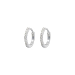 Emilia Small Hoops Silver White