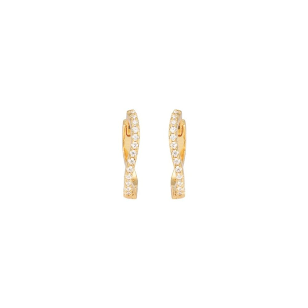 Emilia Small Wavy Hoops White