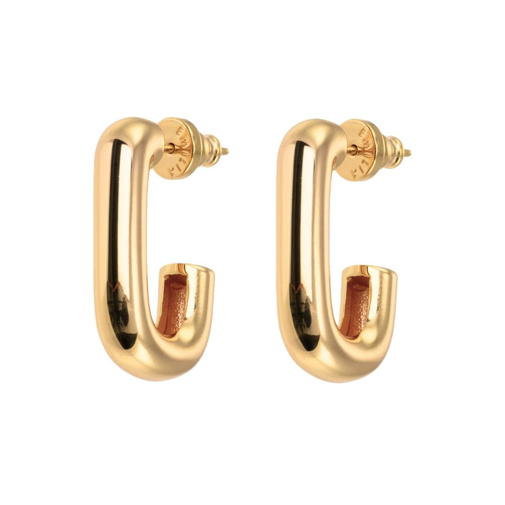 Emilia Square Chunky Hoops Gold