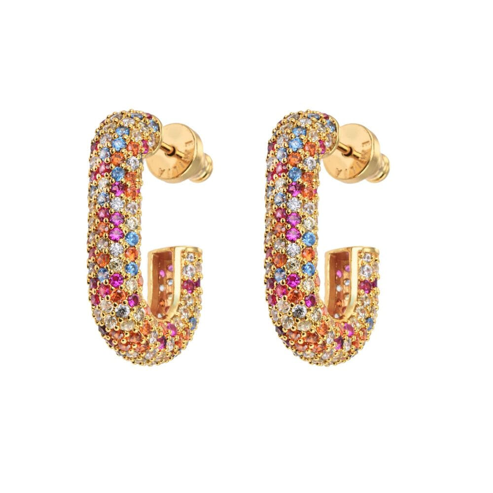 Emilia Square Chunky Hoops Multi
