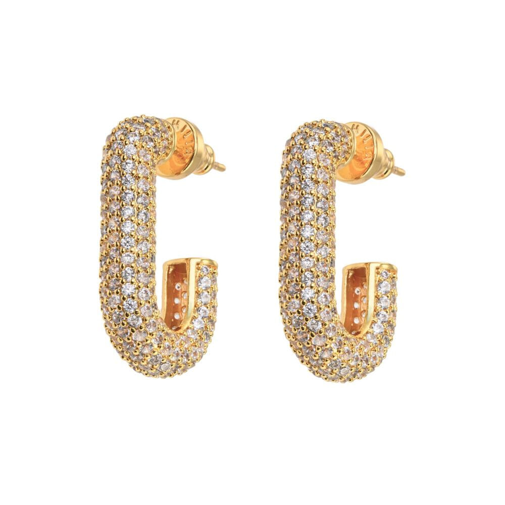 Emilia Square Chunky Hoops White