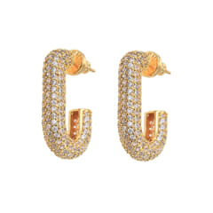 Emilia Square Chunky Hoops White