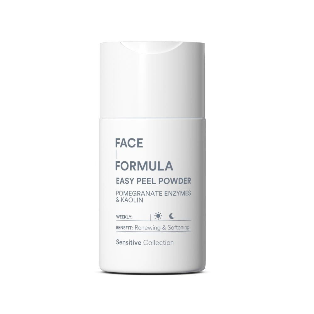 Face Formula Easy Peel Powder peeling enzymer kjemisk eksfoliering sensitiv hud hudpleie glød