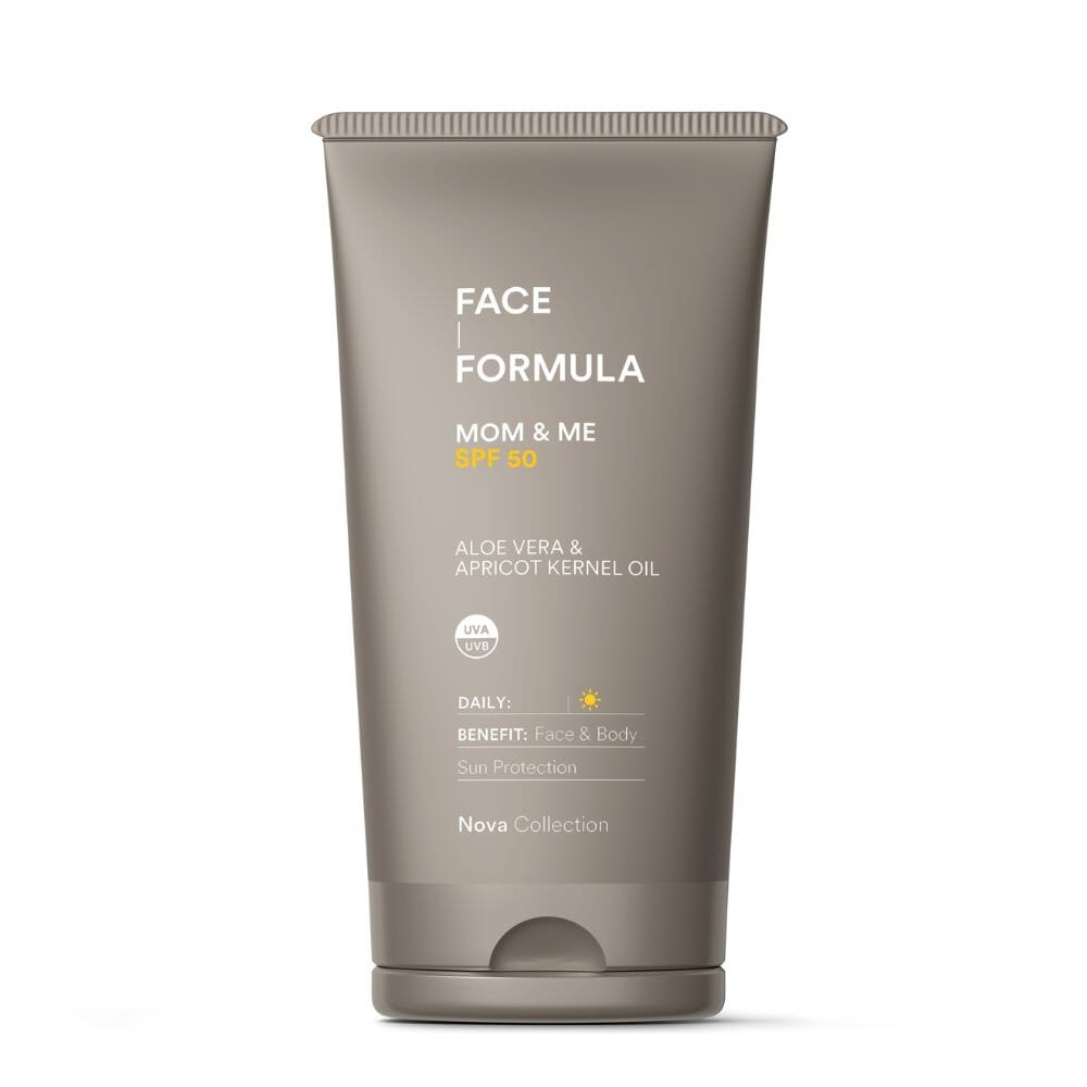 Face Formula Elixir Mom & Me Solkrem solbeskyttelse for hele familien fysisk solfilter beskytter ansikt og kropp UVA UVB Oslo Beths