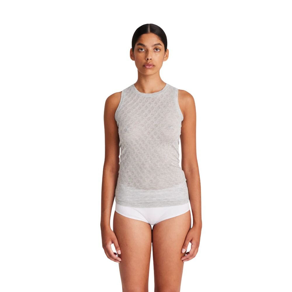 Gai+Lisva Alberte S´less Silk Top Light Grey Melange