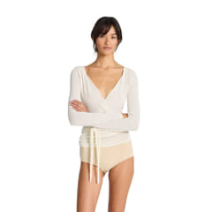 Gai+Lisva Anne Wool Wrap Top Off White