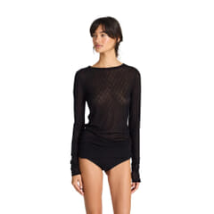 Gai+Lisva Fermi Silk Top Stretch Limo Black
