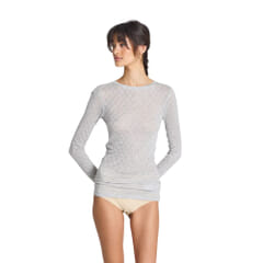 Gai+Lisva Fermi Silk Top Light Grey Melange
