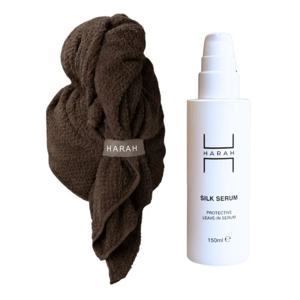Duo Pack Silk Serum + Hair Towel Brown
