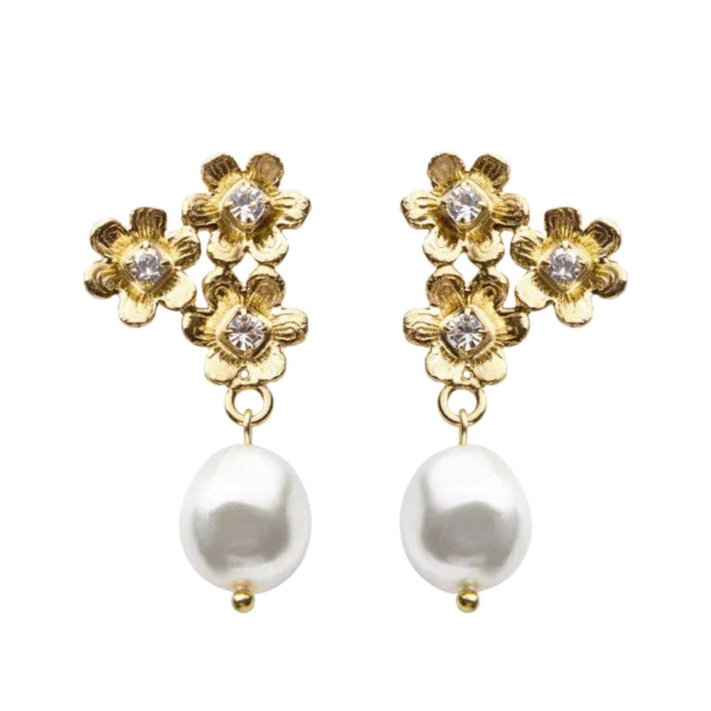 Caroline Svedbom Juni Earrings Gold Pearl/Crystal