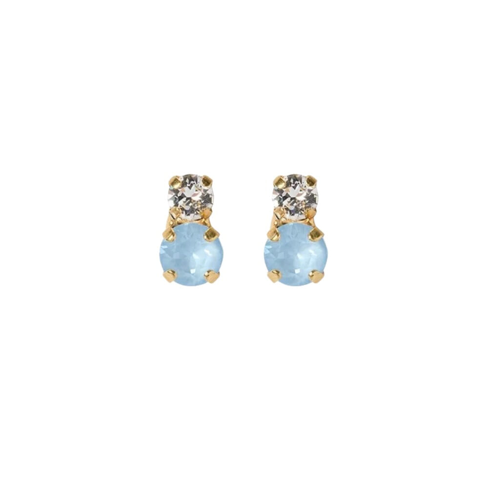 Caroline Svedbom Leah Earrings Gold- Sky Combo små delikate øredobber 