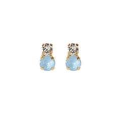 Caroline Svedbom Leah Earrings Gold- Sky Combo små delikate øredobber