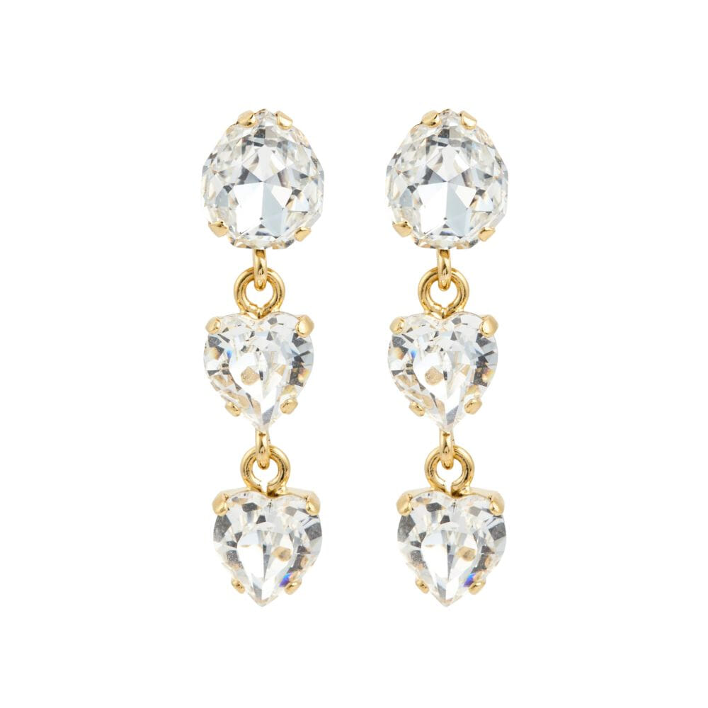 Love Edit Earrings Gold Crystal