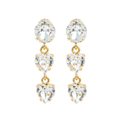 Love Edit Earrings Gold Crystal