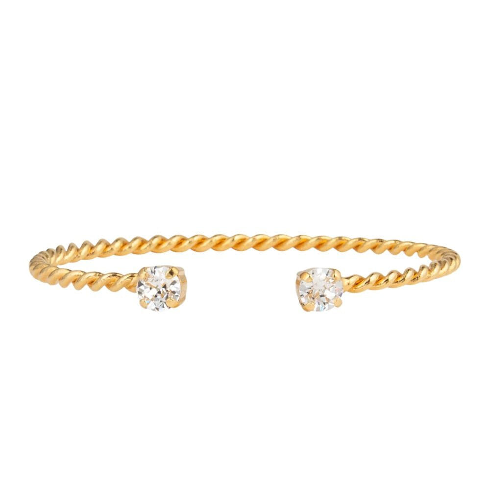 Mini Twisted Bracelet Gold Crystal