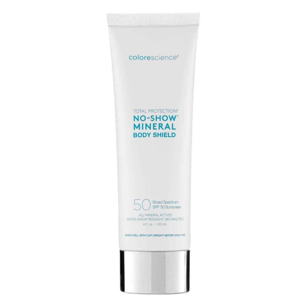 No-Show Mineral Body Shield SPF 50 Colorescience sol solkrem kropp sunscreen mineral non-nano sinkoksid oslo beths ny solkrem for kropp
