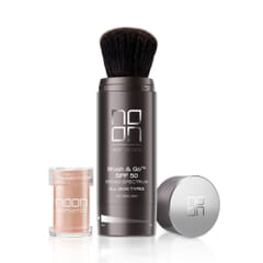 Noon Brush & Go SPF 50 - All Skin Types 02 Mineral Mineralpudder Pudder Solbeskyttelse UVA UVB IR Sol Sommer Sminke Makeup Børste Kost Alle hudtyper Oslo