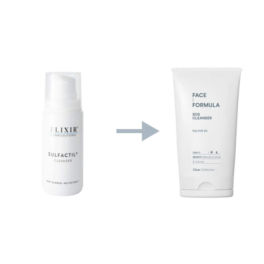 Elixir Sulfactil Cleanser, Face Formula SOS Cleanser, rebranding, oslo, beths