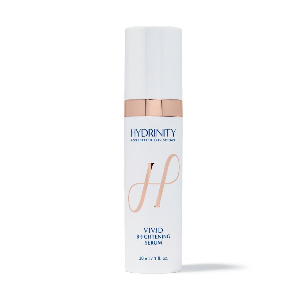 Hydrinity Vivid Brightning Serum mot pigmentering forebygger ujevn hudfarge røde flekker etter urenheter pigment etter akne 