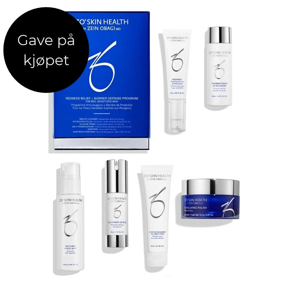 ZO Redness Relief + Barrier Defense Program Sensitiv Hud Rødhet Hudbarriere Beths Beauty Oslo Norge Hudpleie Skin Care 